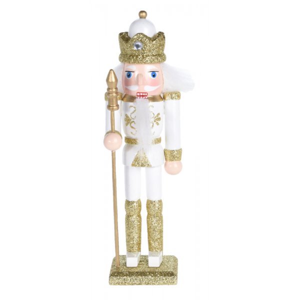 Χριστουγεννιάτικος Διακοσμητικός Μολυβένιος Στρατιώτης, με Χρυσό Σκήπτρο (18cm)